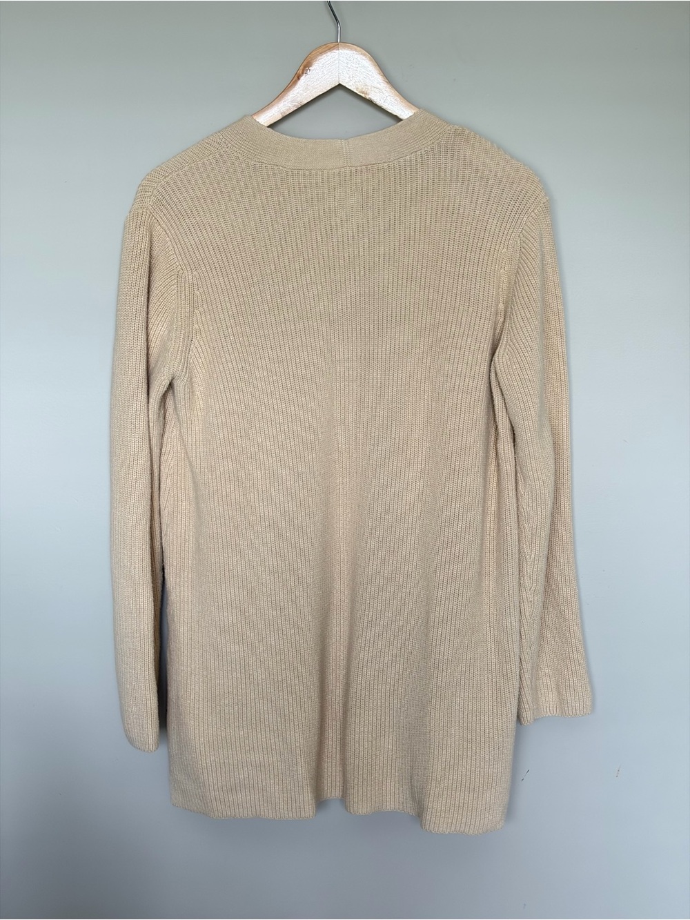 GAP Beige Open-Front Ribbed Cardigan - Picture 3 of 8
